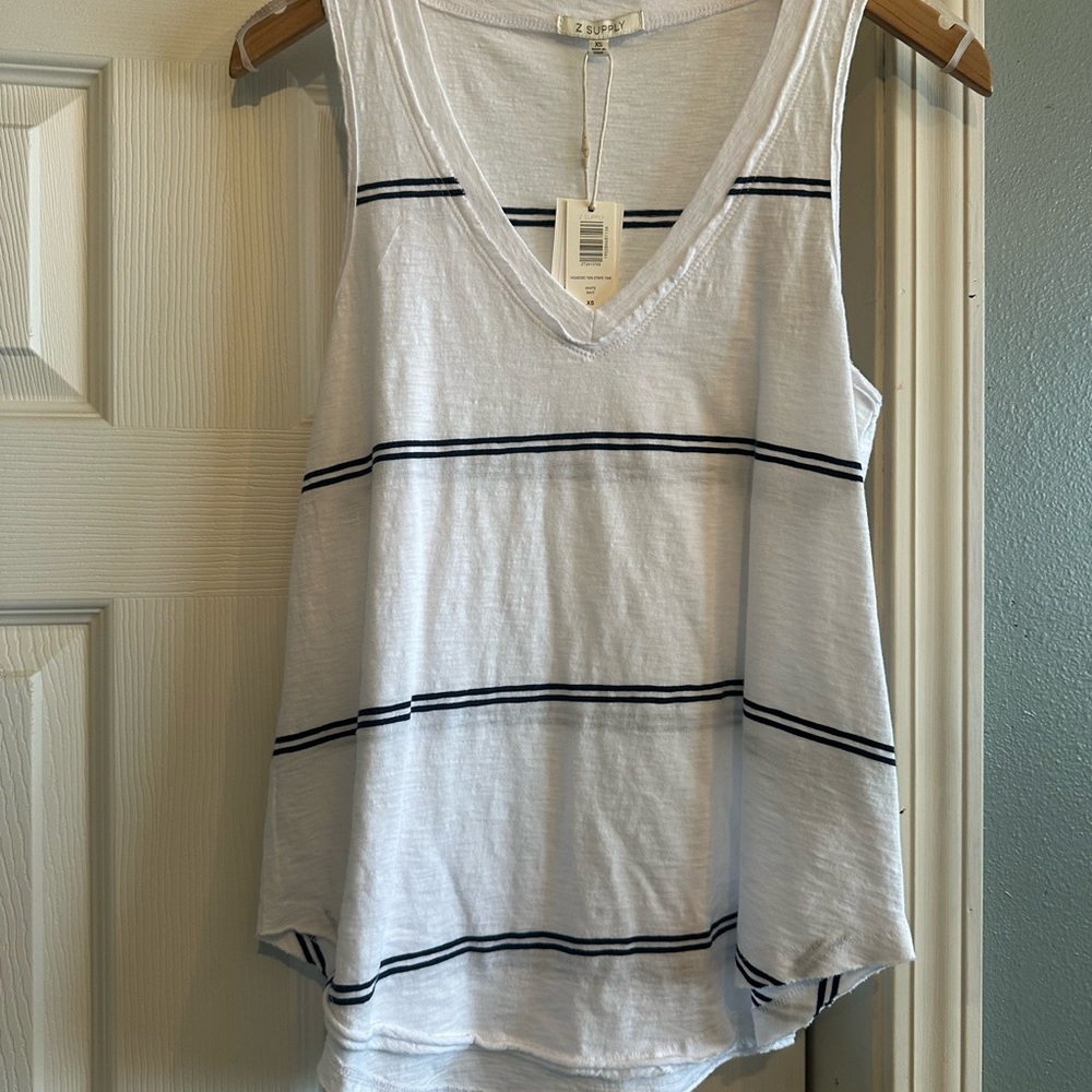 NWT Z Supply Vegabond White w/ Black Stripe Tank Size XS